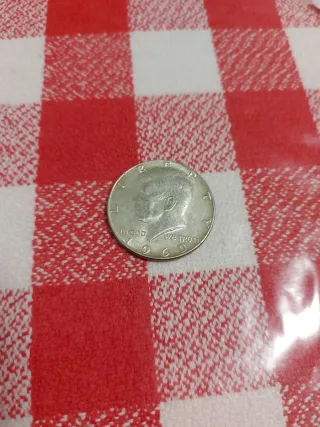 Moneda Media Dólar 1969 D. Plata.