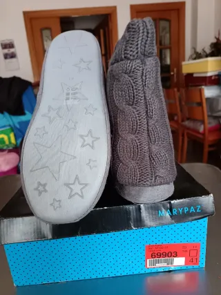 Zapatillas de casa Marypaz grises talla 41