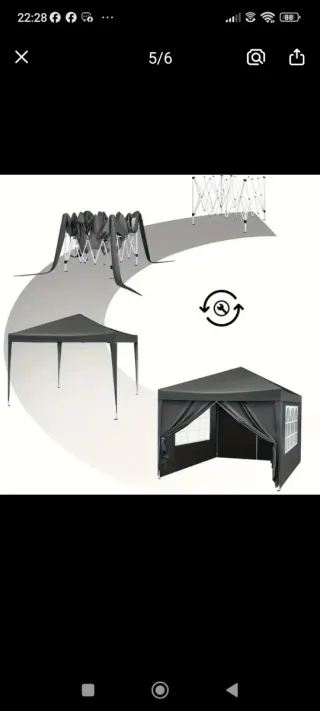 Pérgola Plegable 3x3 con Laterales