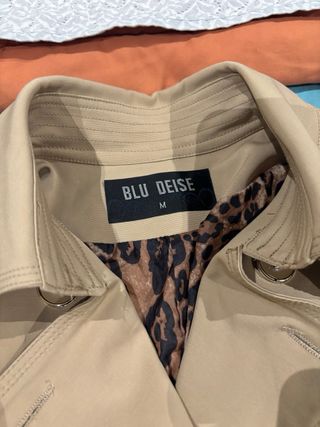 Gabardina Beige Elegante Blu Deise Talla M