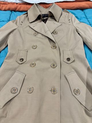 Gabardina Beige Elegante Blu Deise Talla M