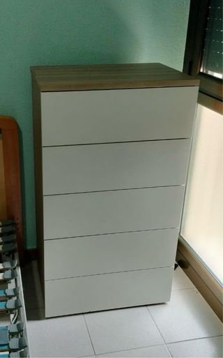 Cajonera madera y blanco