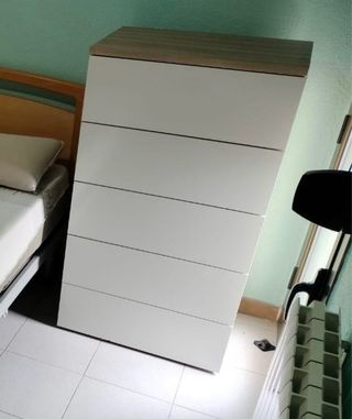 Cajonera madera y blanco