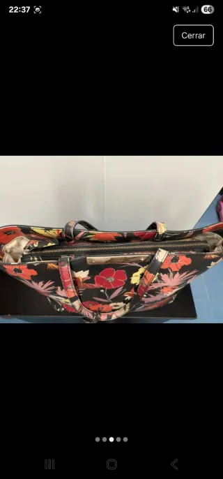 Bolso Guess Negro Multicolor Flores