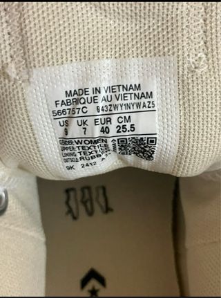 Converse Ctas Lift Ox Talla 40 wolf grey/white/bla