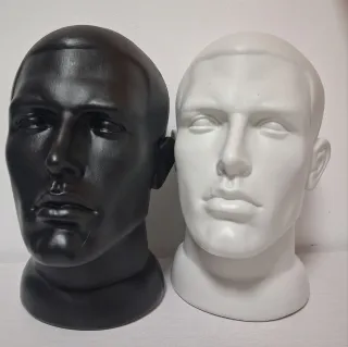 Lote 2 cabezas maniquí (blanco y negro)