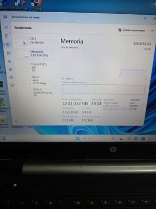 Ordenador portátil HP INTEL ICORE 3, 8RAM, win11