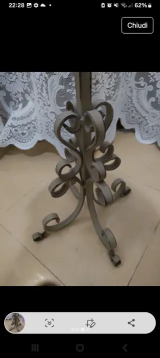 Portacandele alto in metallo