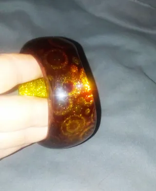 Bracciale Vintage Glitter Ambra Oro