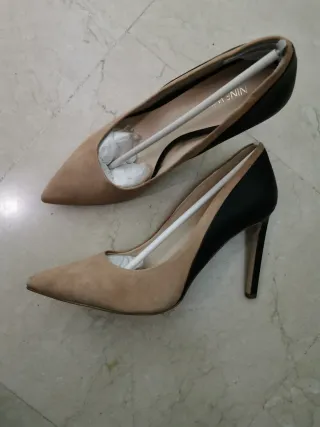 Zapatos Salón Nine West T. 40 Beige/Negro