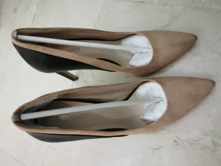 Zapatos Salón Nine West T. 40 Beige/Negro