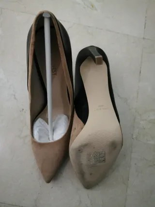 Zapatos Salón Nine West T. 40 Beige/Negro