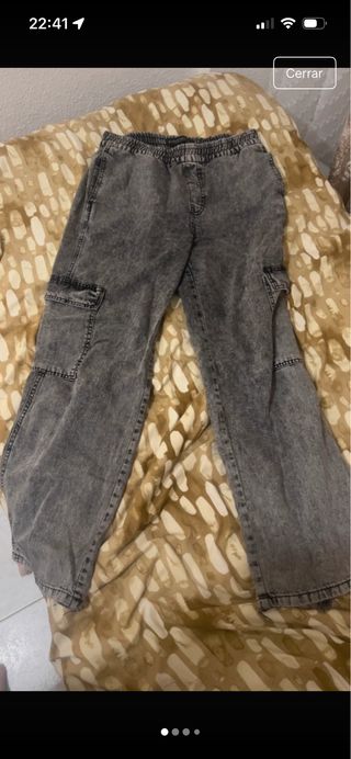 Pantalón oversize jeans gris