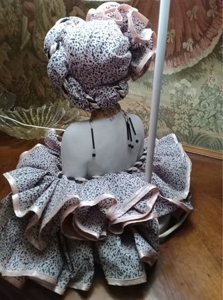 Lampada donna ceramica vintage alta 73 cm