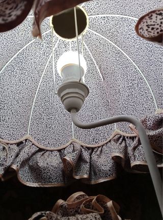 Lampada donna ceramica vintage alta 73 cm