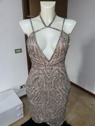 Abito corto con perline