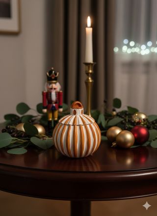 Vela Bola Riscada Eterna | Vela Natal Cera de Soja