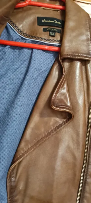 Cazadora Piel Massimo Dutti Marrón