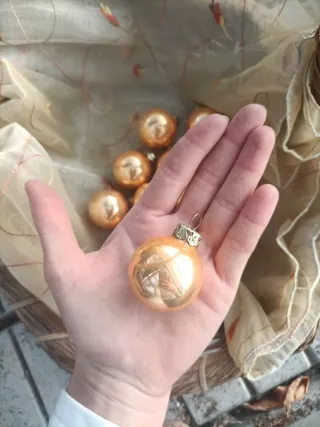 Set 14 Mini Sfere Natalizie Oro Vetro