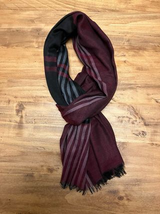 Sciarpa viscosa e cotone nero/blu/ grigio