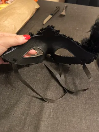 Máscara Veneciana Colombina Negra