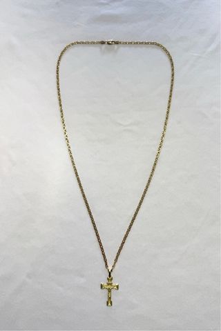 Cadena maciza con colgante Cruz de oro 18k (750)