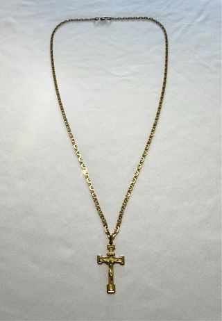 Cadena maciza con colgante Cruz de oro 18k (750)