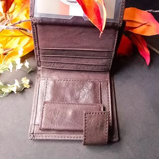 CARTERA EN PIEL TIPO INGLÉS COLOR CAFÉ TARJETERO