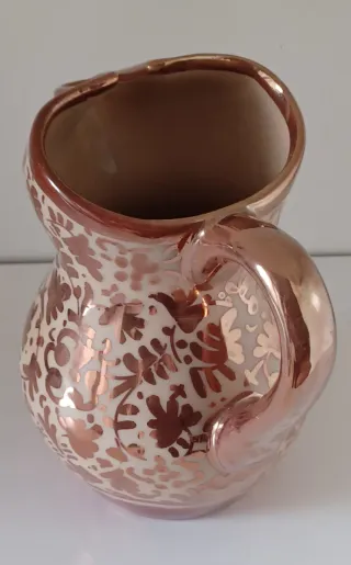 Jarrón antiguo Manises cerámica dorado