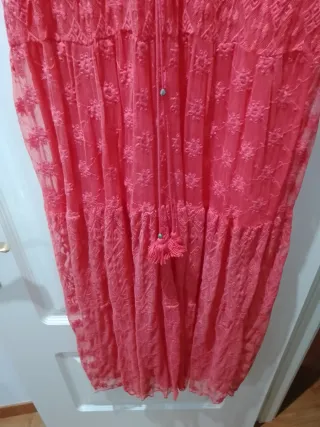 Vestido Desigual en tonos Coral