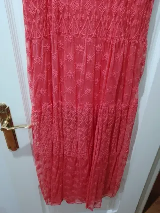 Vestido Desigual en tonos Coral