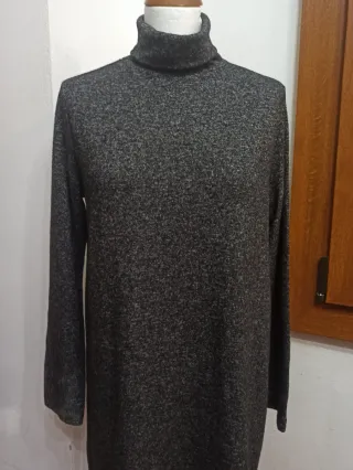 Abito collo alto grigio melange