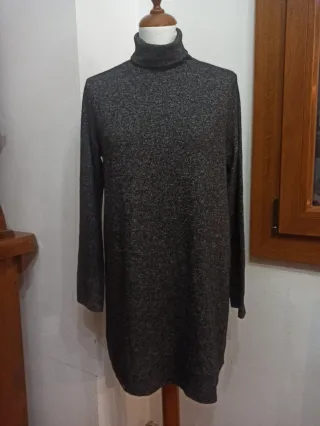 Abito collo alto grigio melange