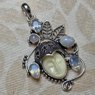 Colgante Plata 925 Piedra Luna y Topacio