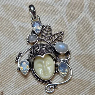 Colgante Plata 925 Piedra Luna y Topacio