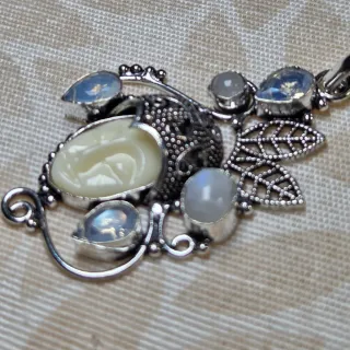 Colgante Plata 925 Piedra Luna y Topacio
