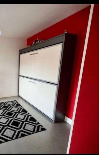 Cama litera, plegable , doble gris y blanca,