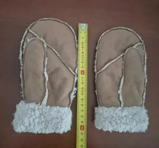 Manoplas guantes niña ante y borreguito