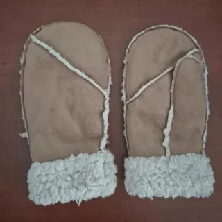 Manoplas guantes niña ante y borreguito