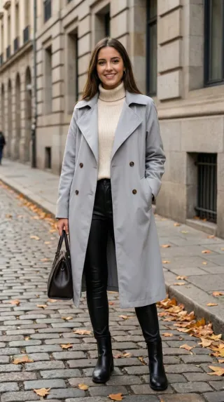 Gabardina trench fluida con cinturón