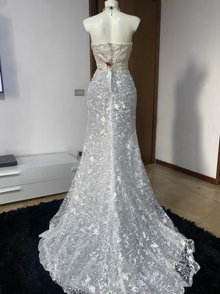 Abito lungo bianco da cerimonia