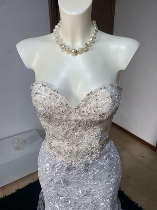 Abito lungo bianco da cerimonia