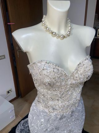 Abito lungo bianco da cerimonia