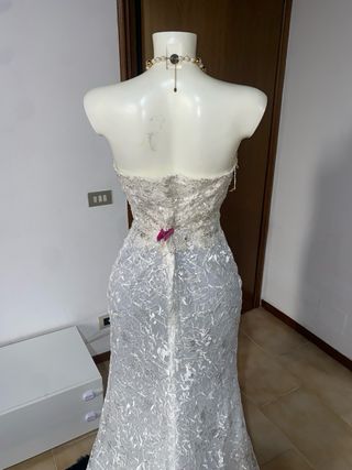 Abito lungo bianco da cerimonia