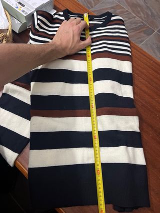 Jersey rayas negro, marrón y blanco Talla L
