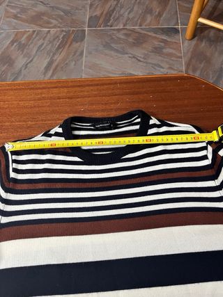 Jersey rayas negro, marrón y blanco Talla L