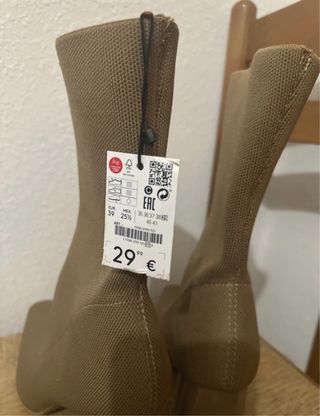 Botín Lefties Beige/Marrón Tacón Bloque