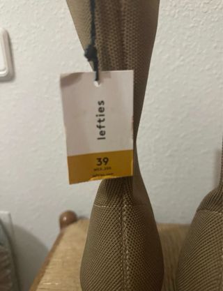 Botín Lefties Beige/Marrón Tacón Bloque