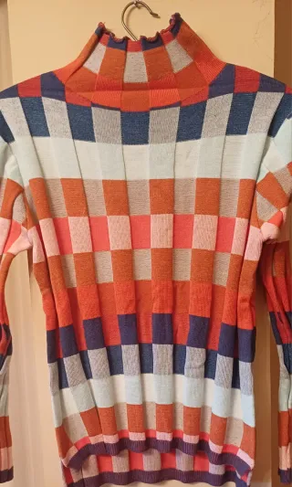 Jersey cuadros multicolor talla M