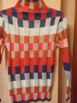 Jersey cuadros multicolor talla M